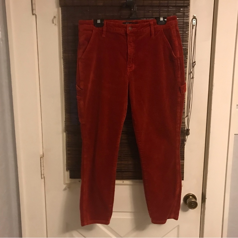 Judy Blue NWOT High Waist Carpenter Corduroy Rust Pants Size 30 Waist Slim Fit